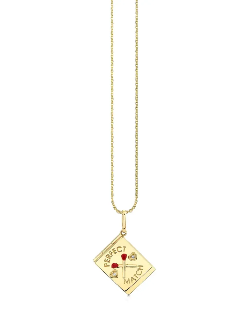 Sydney Evan 14kt Perfect Match Locket Gelbgoldhalskette mit Diamanten Gold