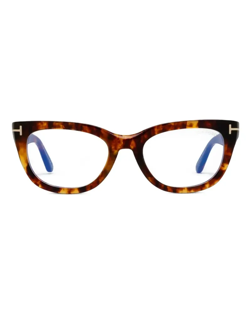 Tom Ford Cat-Eye-Brille in Schildpattoptik - Braun Braun