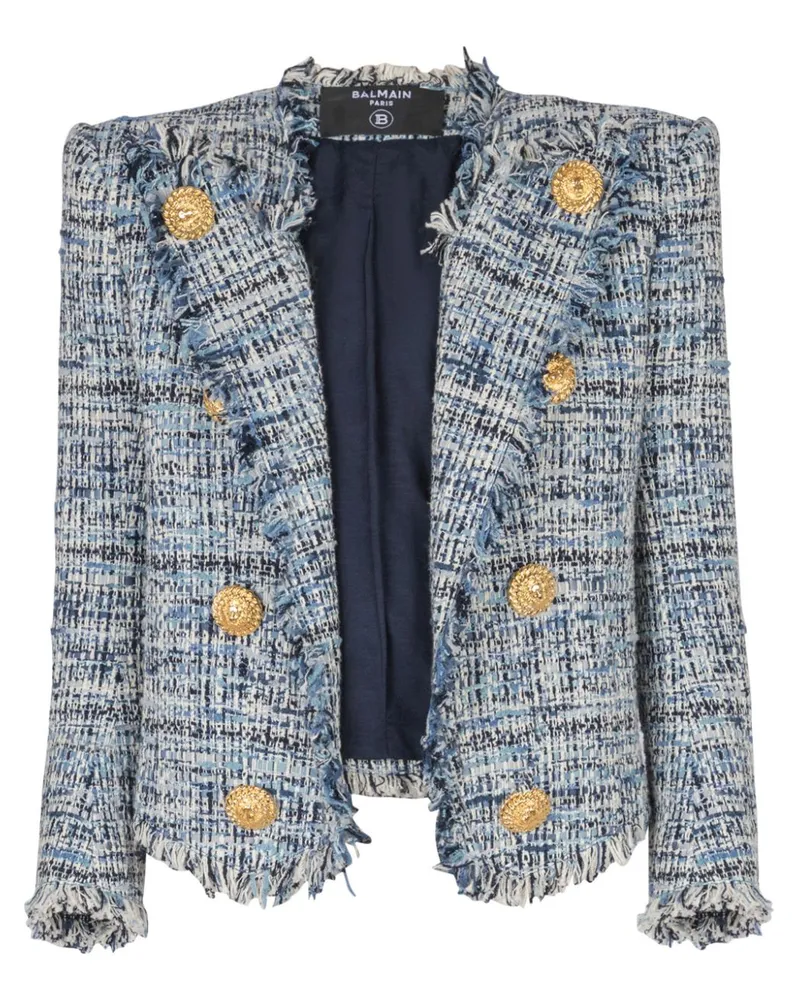 Balmain Edge-to-Edge Jacke - Blau Blau