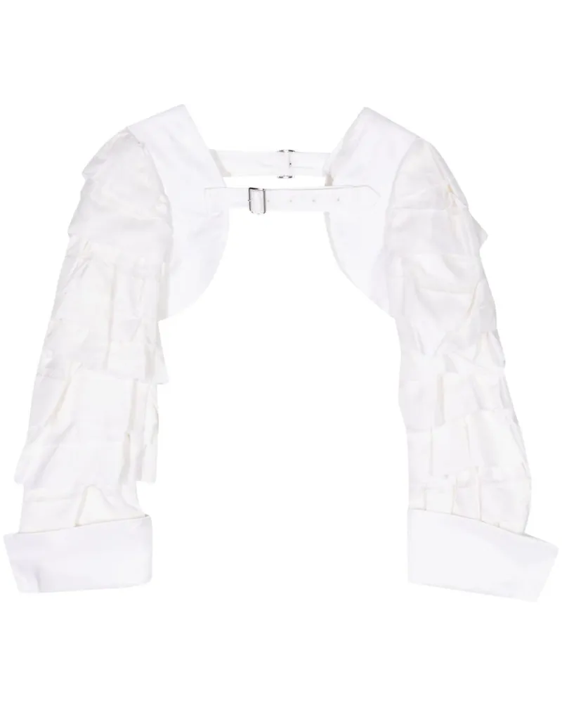 Comme des Garçons abnehmbare Ärmel mit Rüschen - Weiß Weiß