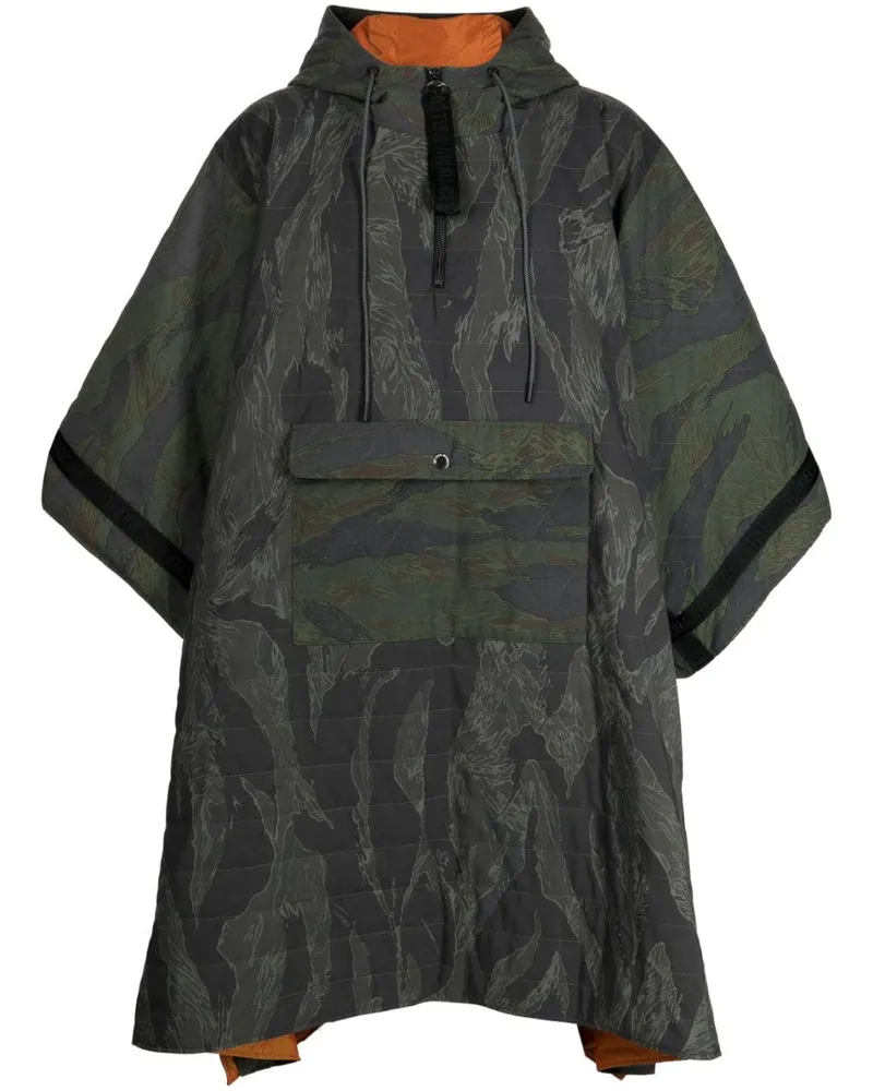 Mostly Heard Rarely Seen Gesteppter Poncho mit Kapuze - Grün Grün