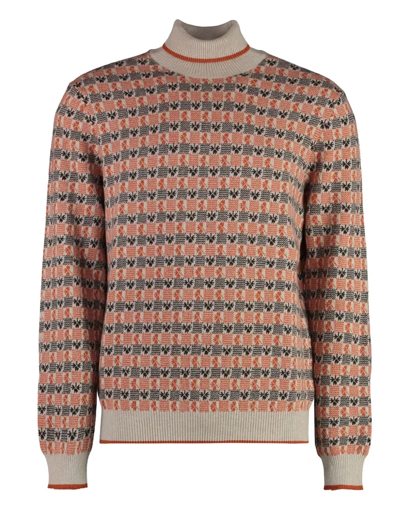 Malo Pullover mit geometrischem Muster - Orange Orange
