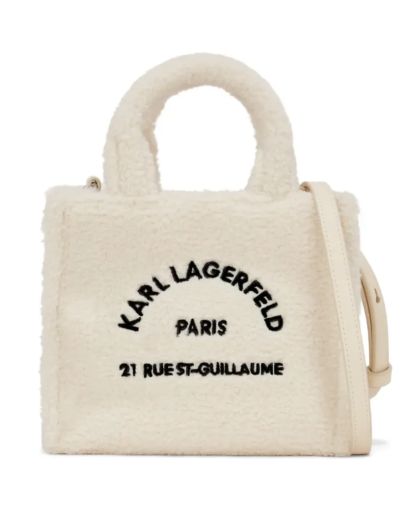 Karl Lagerfeld Mini Tote Bag mit Stickerei - Weiß Weiß