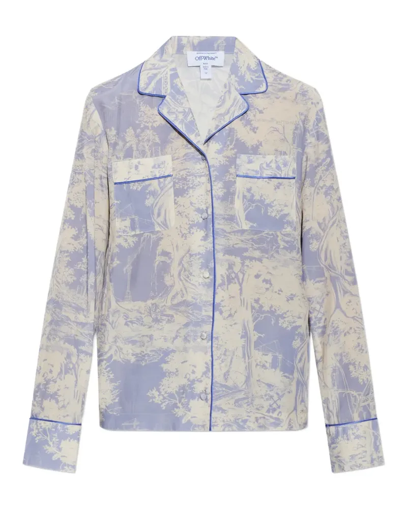 OFF-WHITE City Nature Pyjamahemd mit grafischem Print - Violett Violett