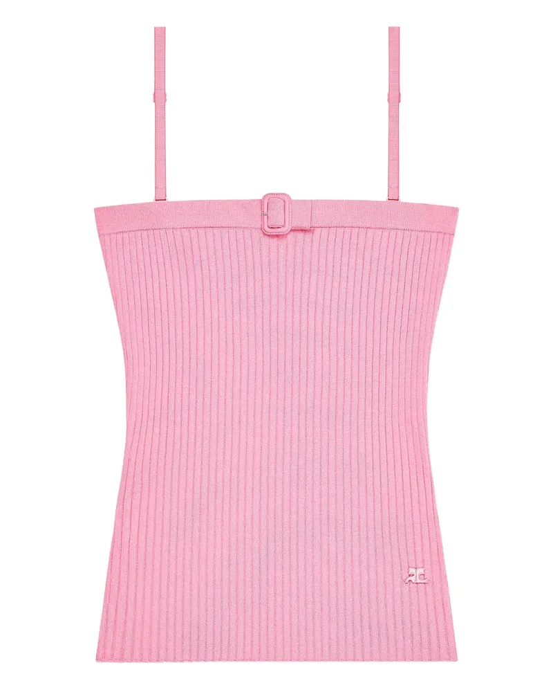 Courrèges Geripptes Oberteil mit Schnalle - Rosa Rosa