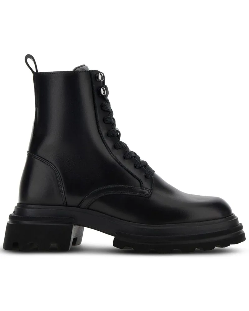 Hogan Stiefeletten im Military-Look - Schwarz Schwarz