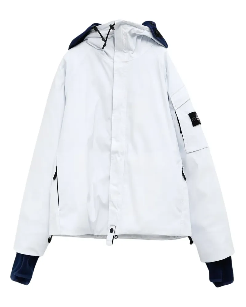 Stone Island panelled hooded jacket - Weiß Weiß