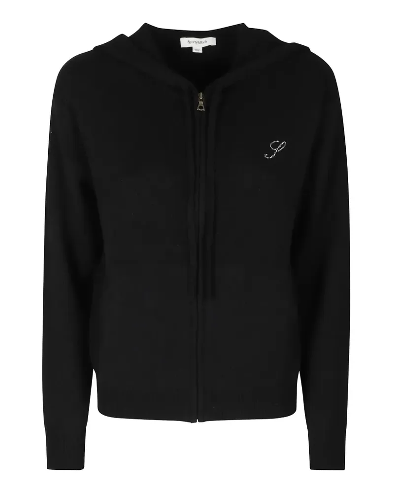 SPORTY & RICH logo-detail hoodie - Schwarz Schwarz