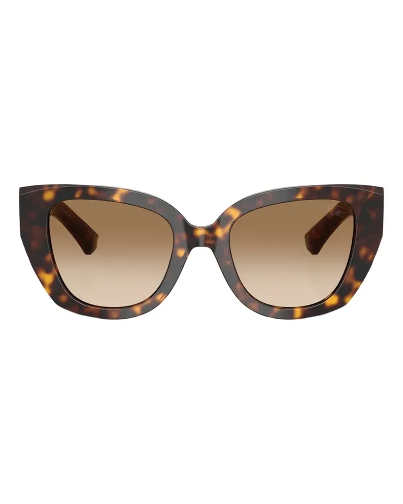 Burberry Cat-Eye-Sonnenbrille mit Logo-Schild - Braun Braun
