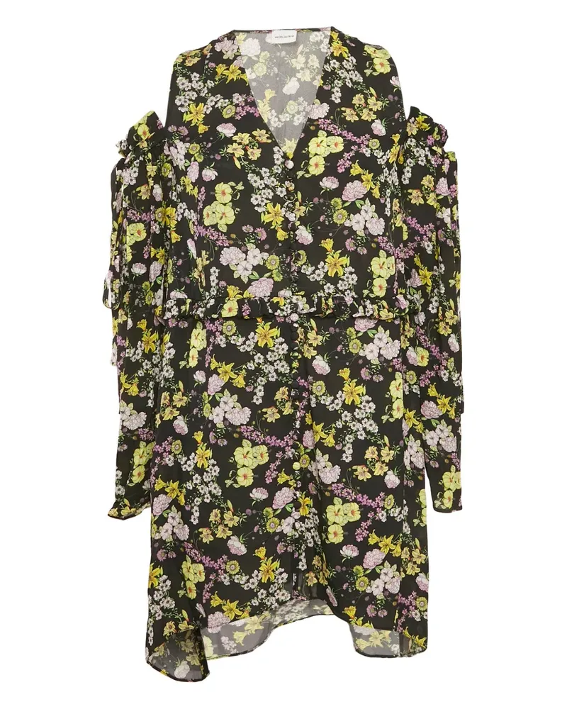 Magda Butrym Minikleid mit Blumen-Print - Schwarz Schwarz