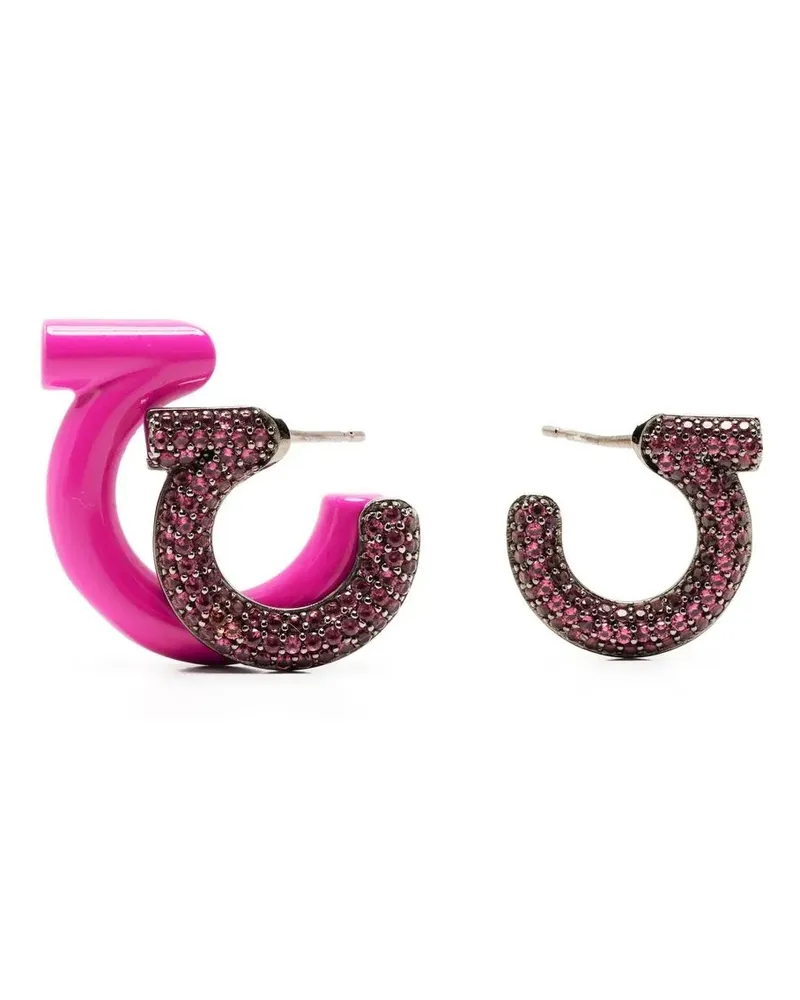 Ferragamo Set aus drei Creolen - Rosa Rosa