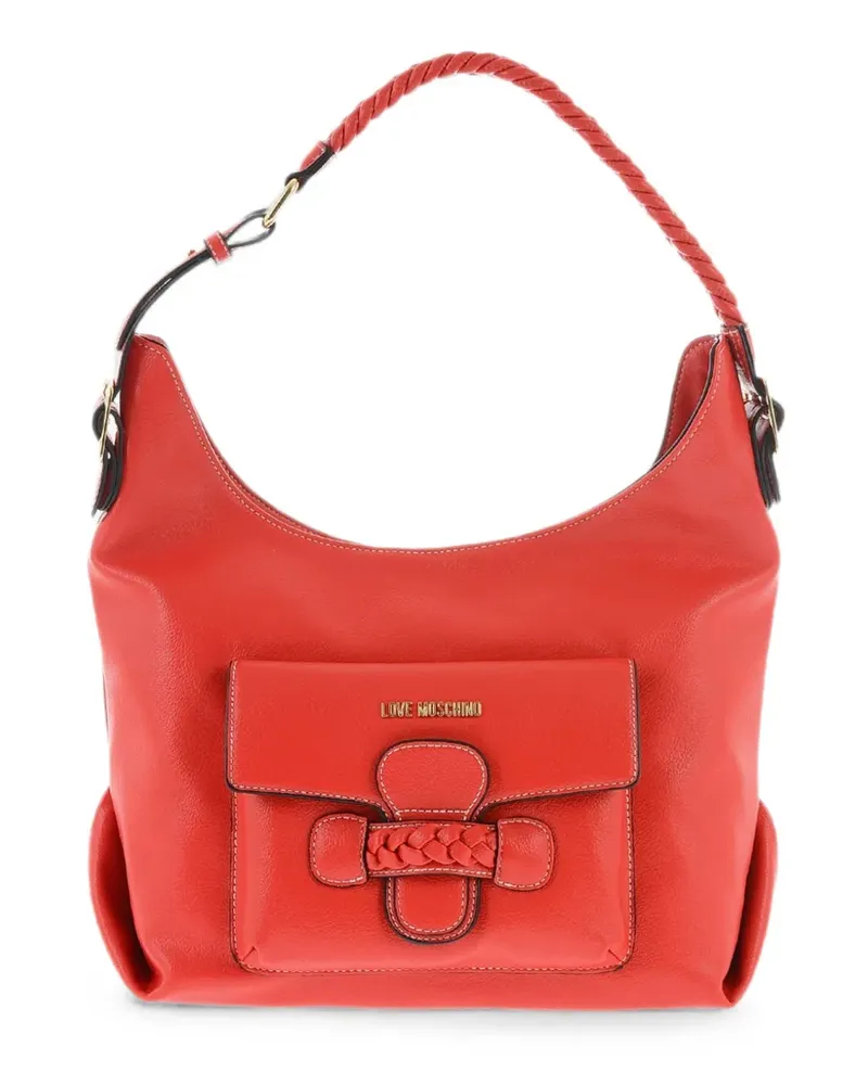 Moschino braided-handle bucket bag - Rot Rot