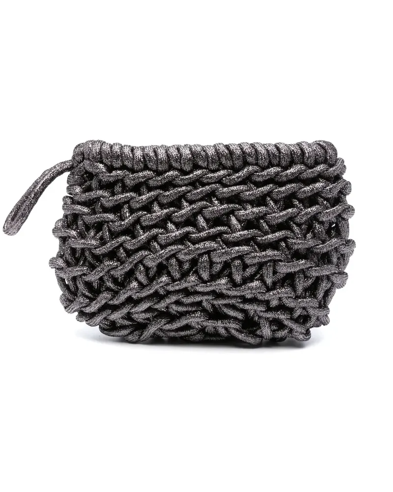 Alienina Clutch im Metallic-Look - Silber Silber