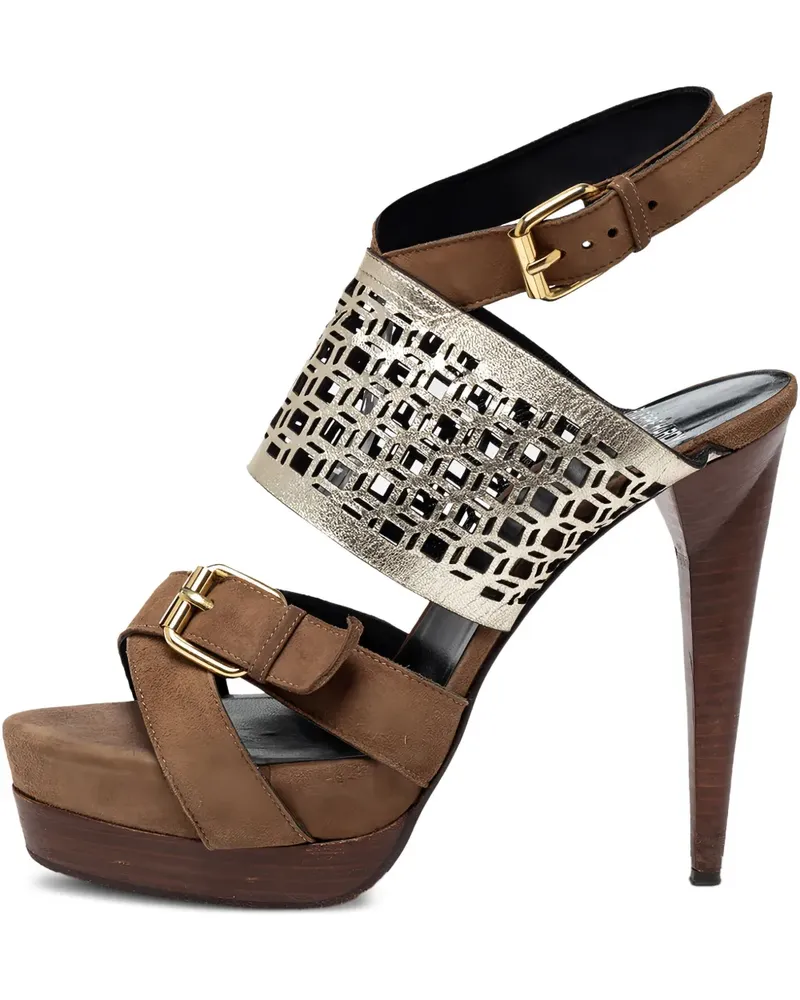 Pierre Hardy Plateau-Sandalen mit Schnallendetail 130mm - Braun Braun