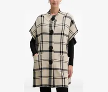 Karierter Mantel mit Knöpfen - Nude