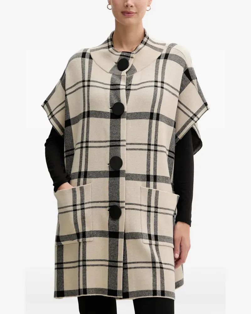 Joseph Ribkoff buttoned check coat - Nude Nude