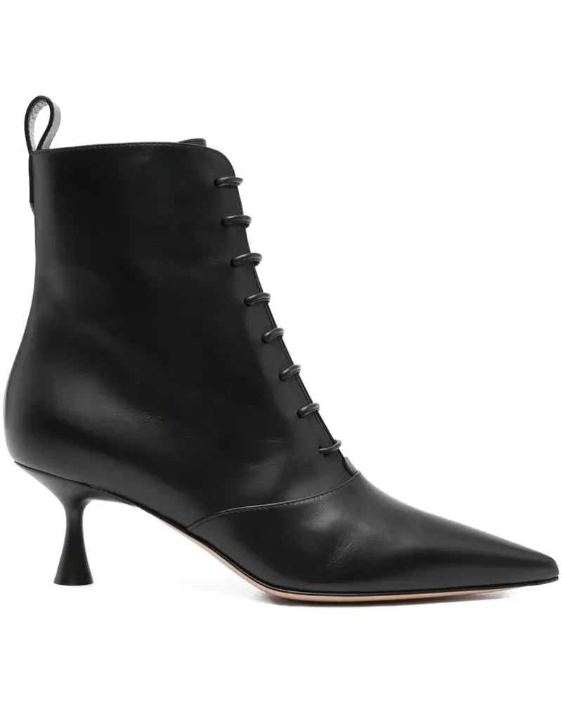 Gianvito Rossi Spitze Morganne Schnürstiefel 55mm - Schwarz Schwarz