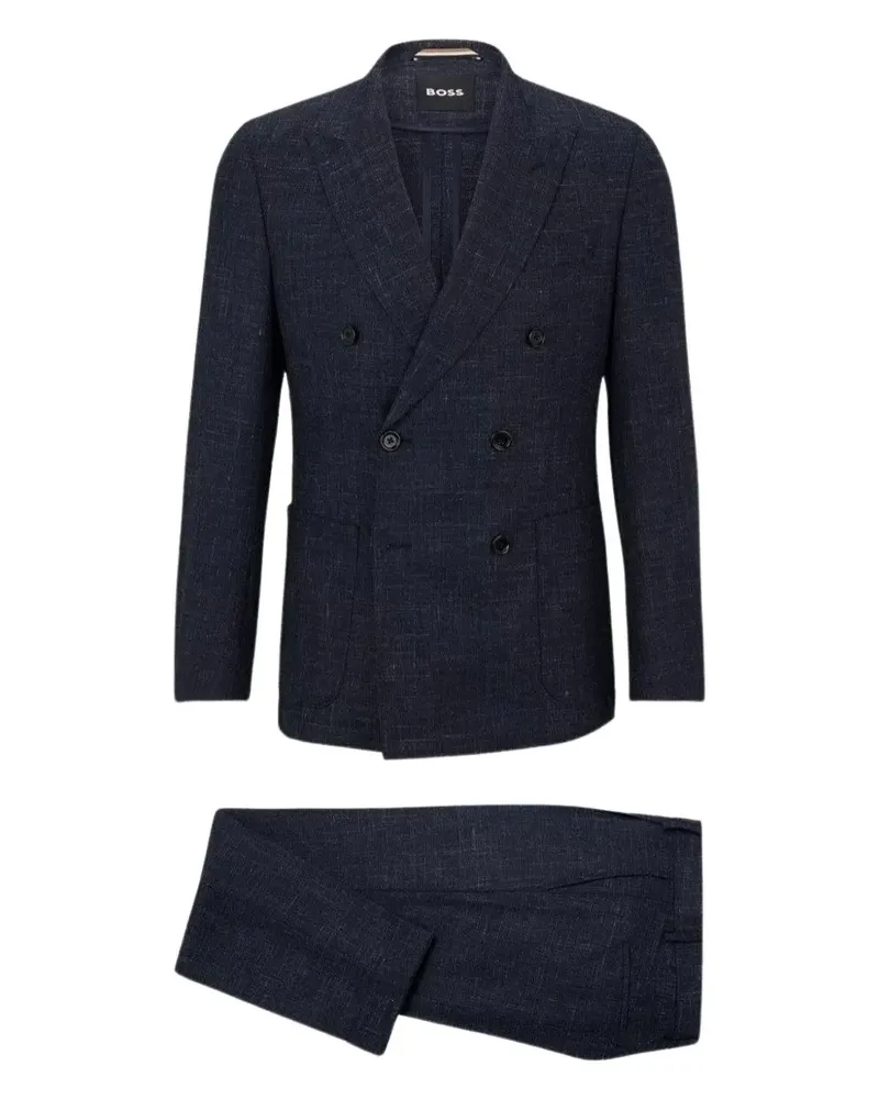HUGO BOSS pleated double-breasted suit - Blau Blau