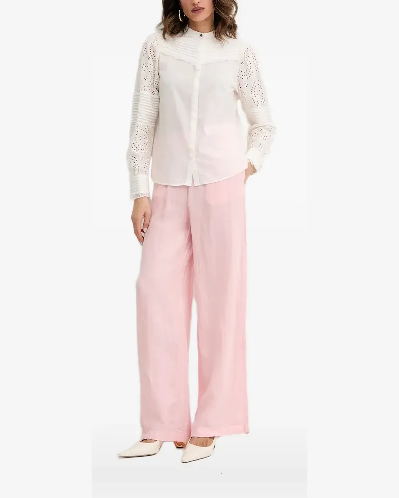 HUGO BOSS Bluse mit Ösen - Weiß Weiß