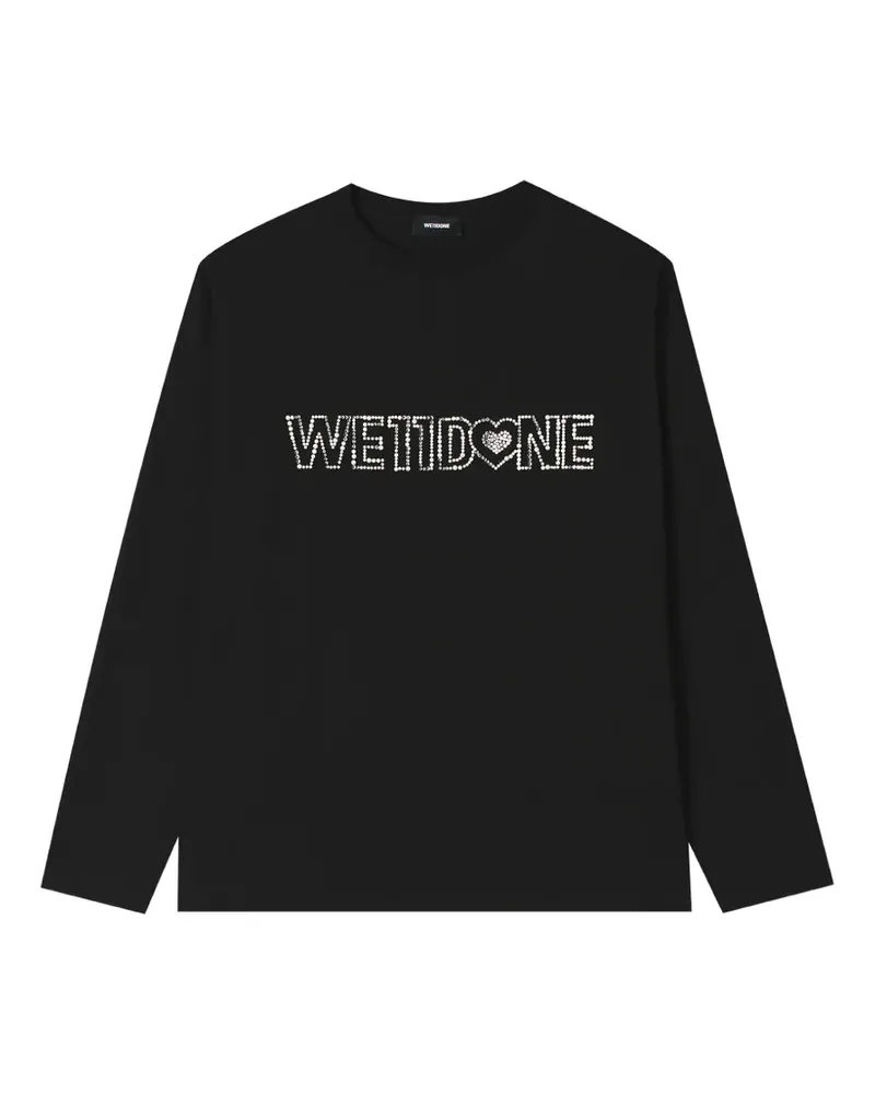WE 11 DONE crystal-embellished long-sleeve T-shirt - Schwarz Schwarz