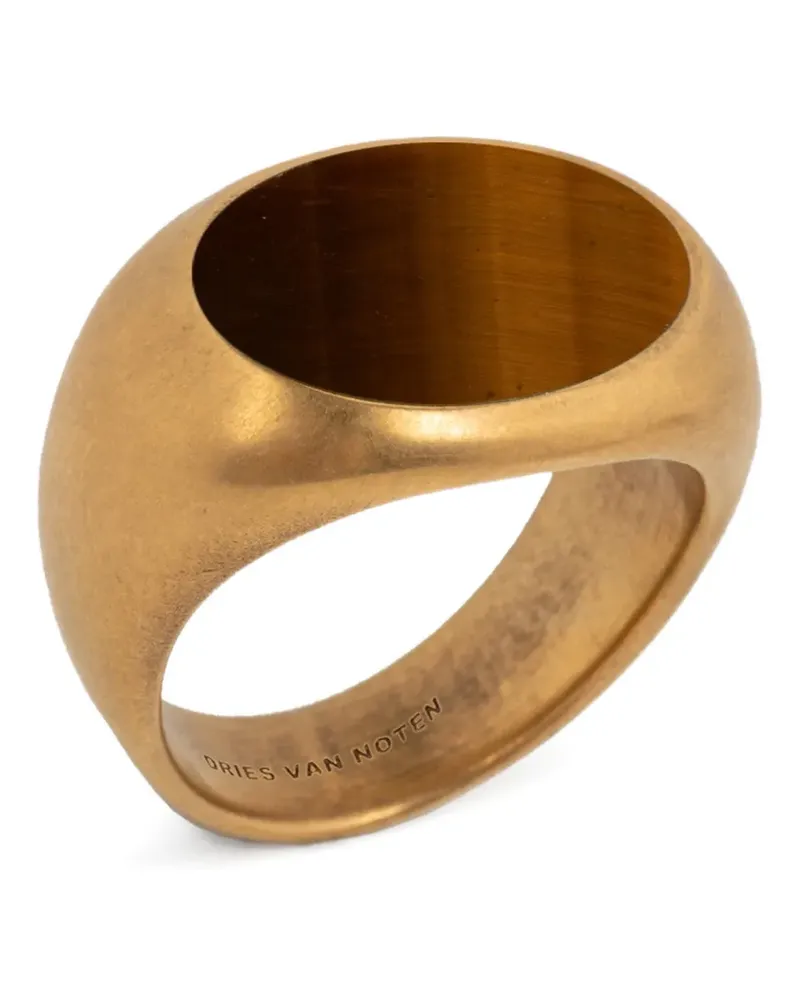 Dries van Noten Siegelring mit Stein - Gold Gold
