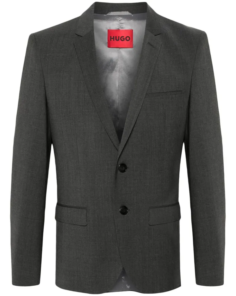 HUGO BOSS Einreihiges Sakko mit fallendem Revers - Grau Grau
