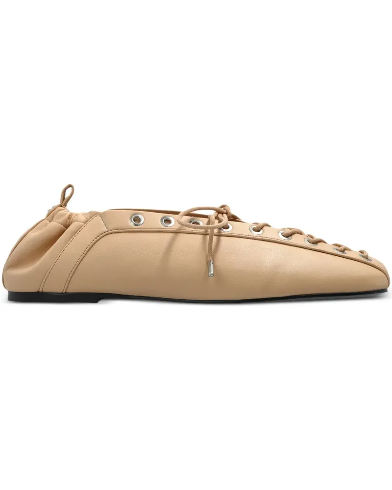 Ganni Derby-Schuhe aus Leder - Nude Nude