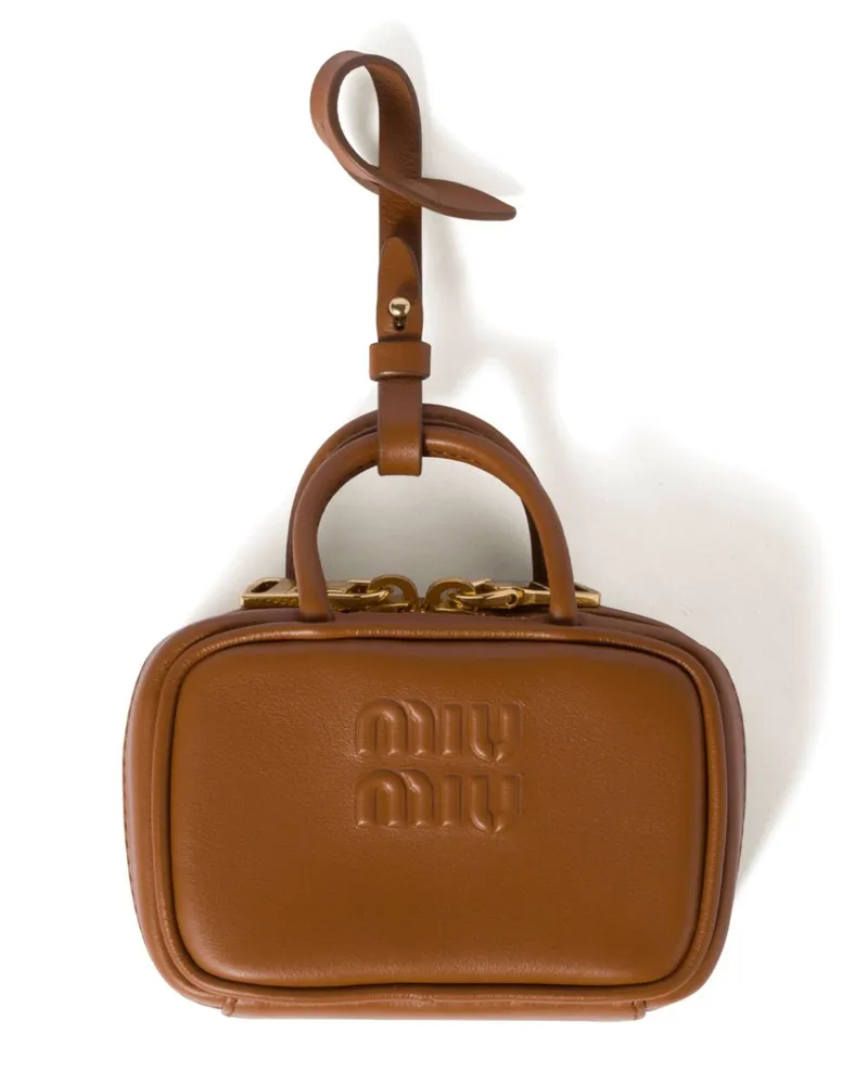 Miu Miu Schlüsselanhänger aus Leder - Braun Braun