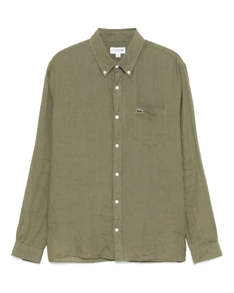 Lacoste Regular Fit Hemd aus Leinen - Grün Grün