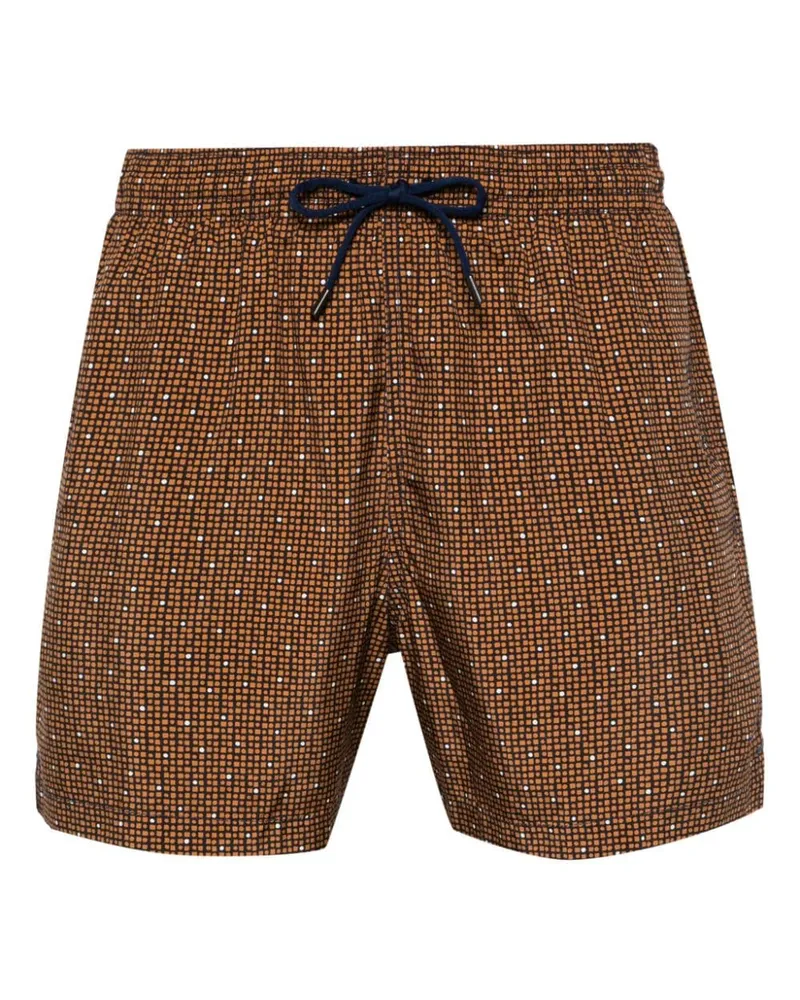 Canali Badeshorts mit geometrischem Muster - Braun Braun
