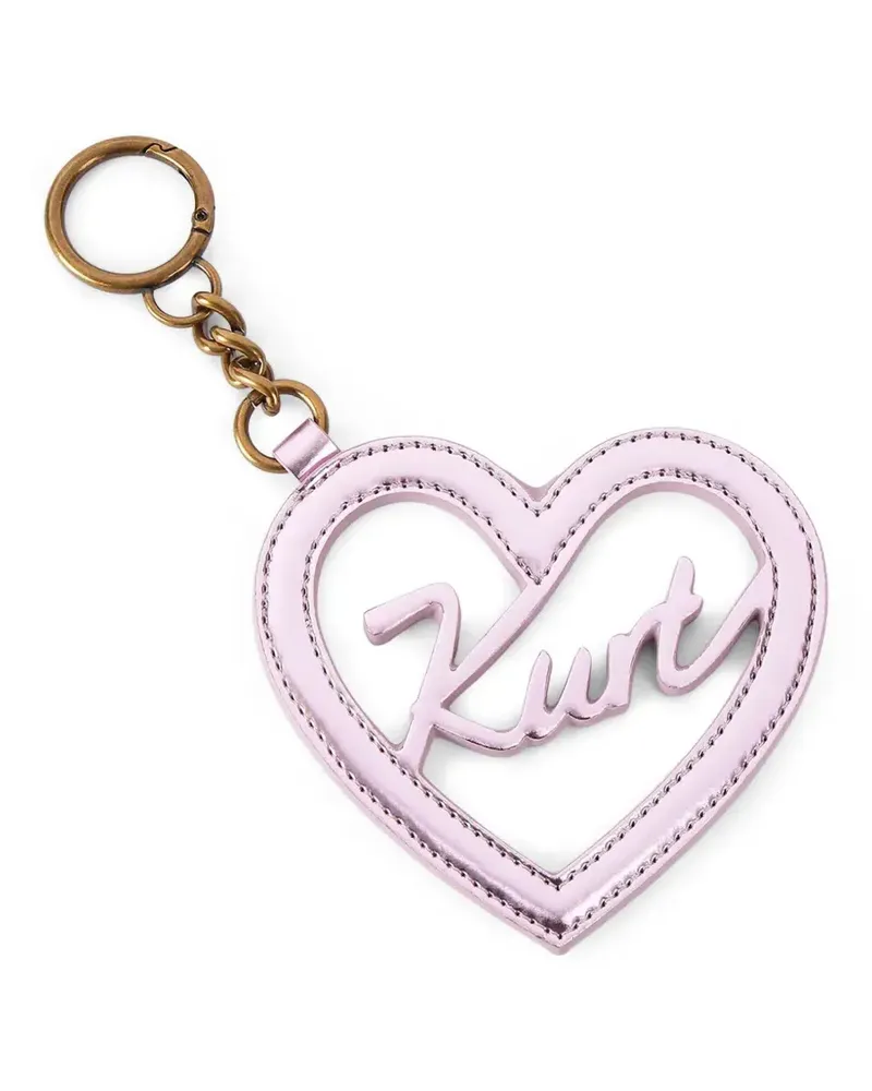 Kurt Geiger heart-shape logo-script keyring - Rosa Rosa
