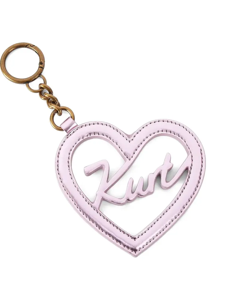 Kurt Geiger heart-shape logo-script keyring - Rosa Rosa