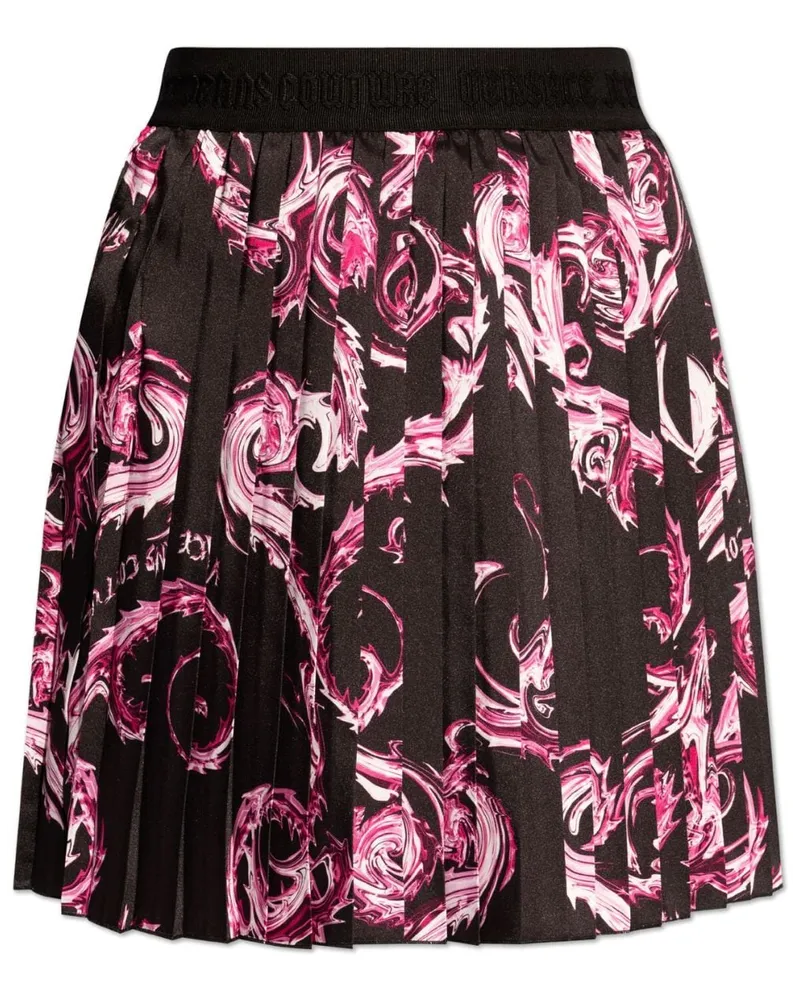 Versace Jeans Minirock mit abstraktem Print - Schwarz Schwarz