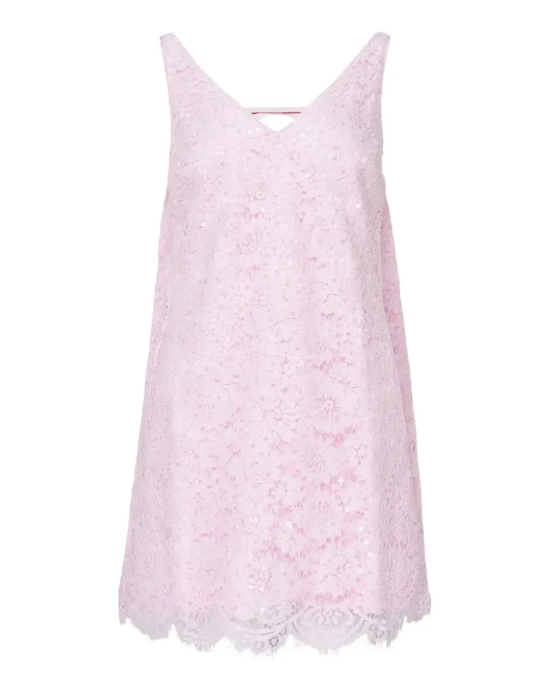 Self-Portrait sequin-embellished lace mini dress - Rosa Rosa