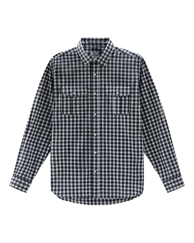 Woolrich Hemd mit Mikro-Karomuster - Blau Blau