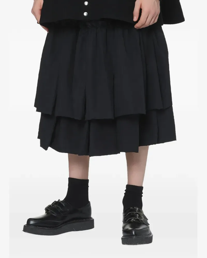 Comme des Garçons Gerüschter Midi-Stufenrock - Schwarz Schwarz