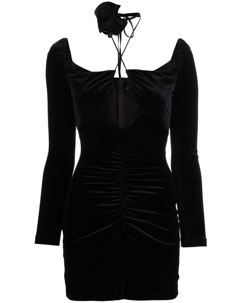 NISSA Minikleid mit Rosenapplikation - Schwarz Schwarz