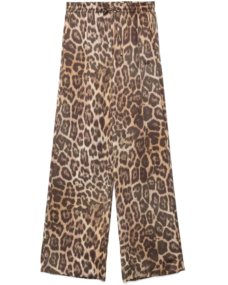 Stella McCartney Gerade Hose mit Leoparden-Print - Braun Braun