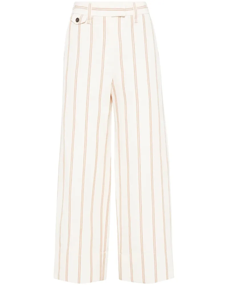 Brunello Cucinelli Gestreifte Wide-Leg-Hose - Nude Nude