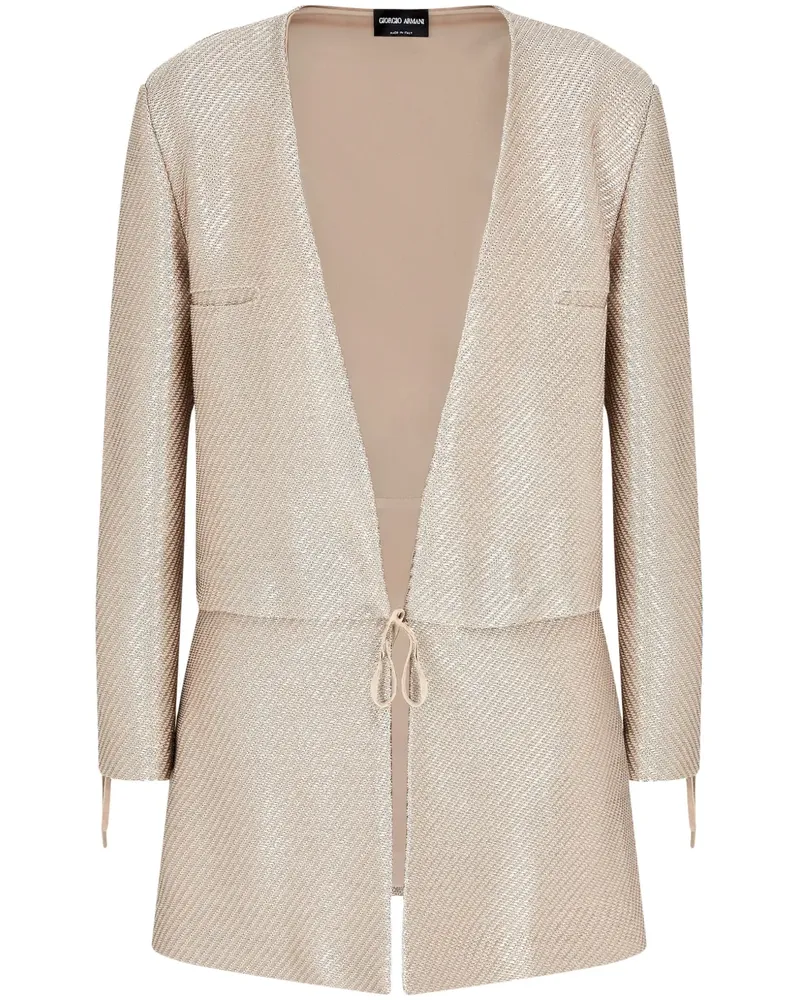 Giorgio Armani Jacke aus Raffiabast-Jacquard - Nude Nude