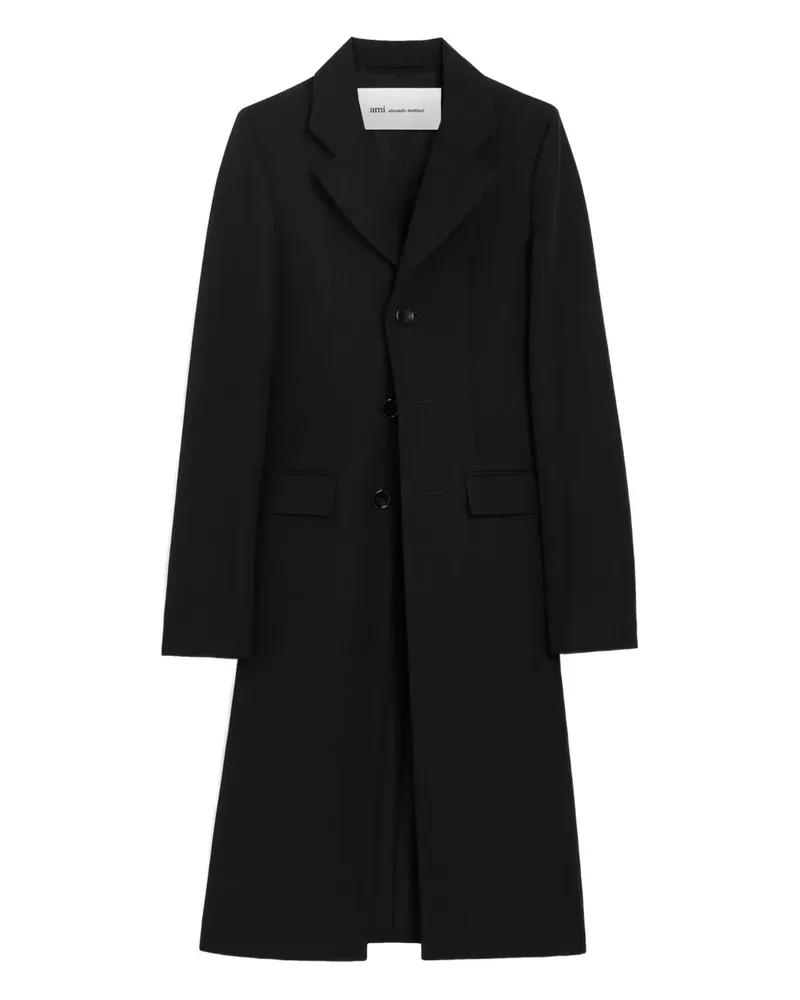 AMI Paris Schmaler Mantel - Schwarz Schwarz