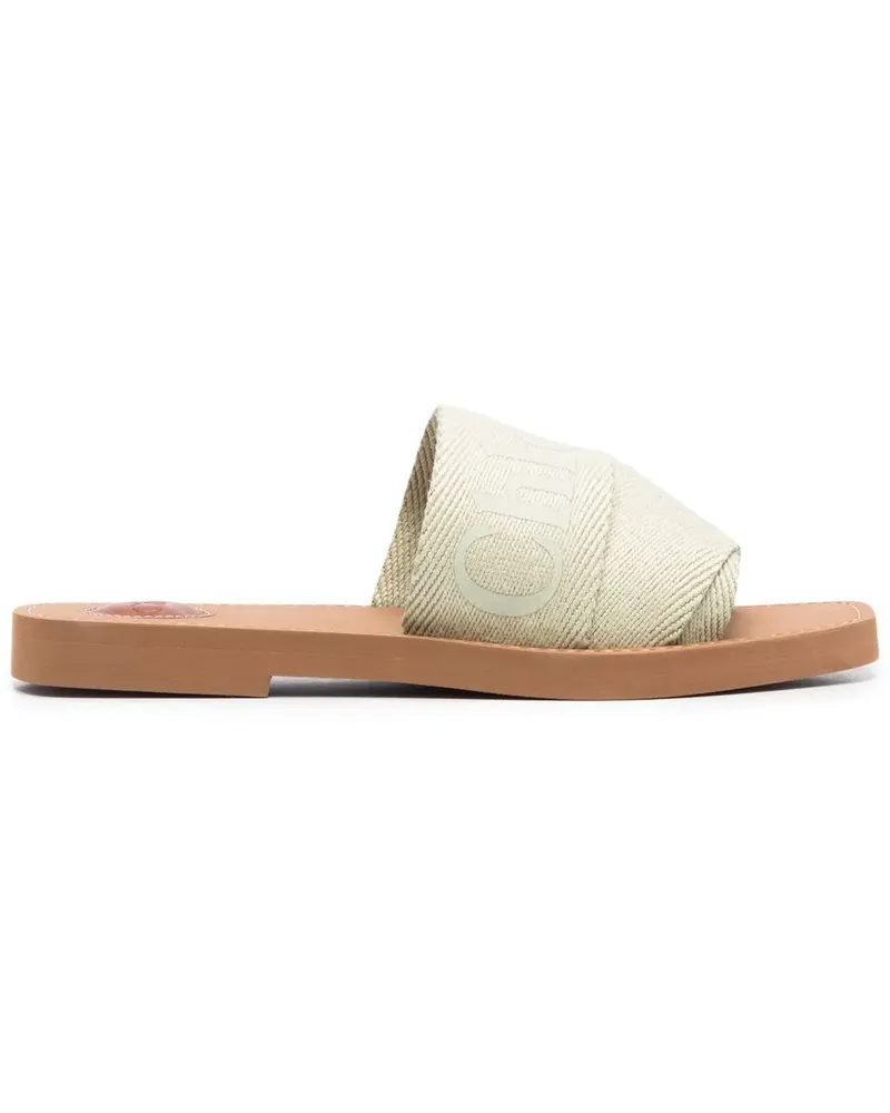 Chloé Sandalen mit Logo-Print - 34H HAZY GREEN 34h