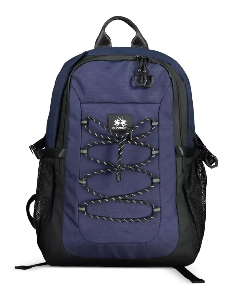 La Martina bungee-cord logo-patch backpack - Blau Blau