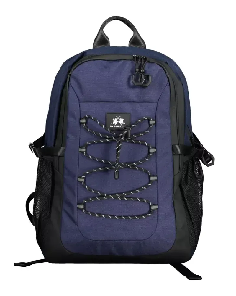 La Martina bungee-cord logo-patch backpack - Blau Blau