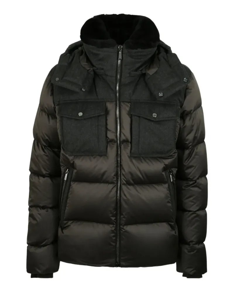 MOORER Alarick quilted silk-satin jacket - Braun Braun