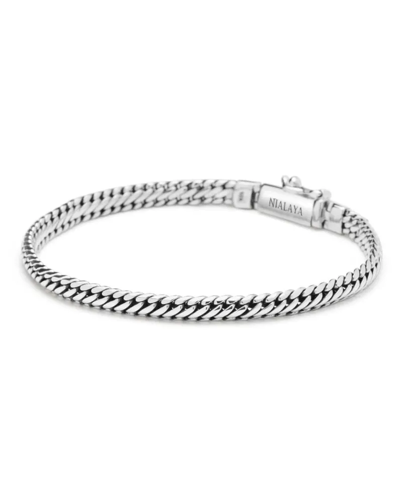 Nialaya Kettenarmband mit Logo-Gravur - Silber Silber