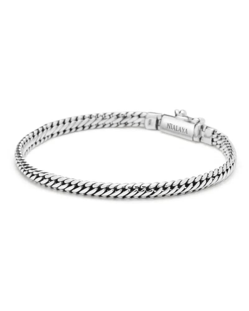 Nialaya Kettenarmband mit Logo-Gravur - Silber Silber