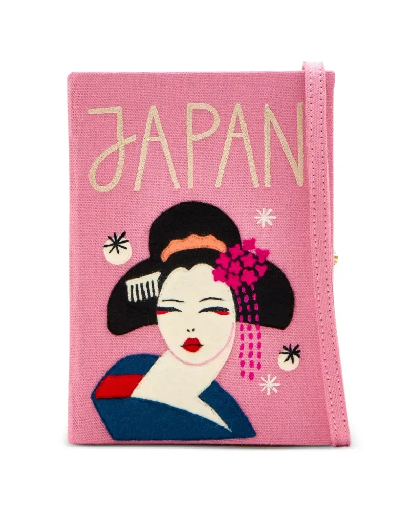 Olympia Le-Tan Geisha Clutch mit Stickerei - Rosa Rosa