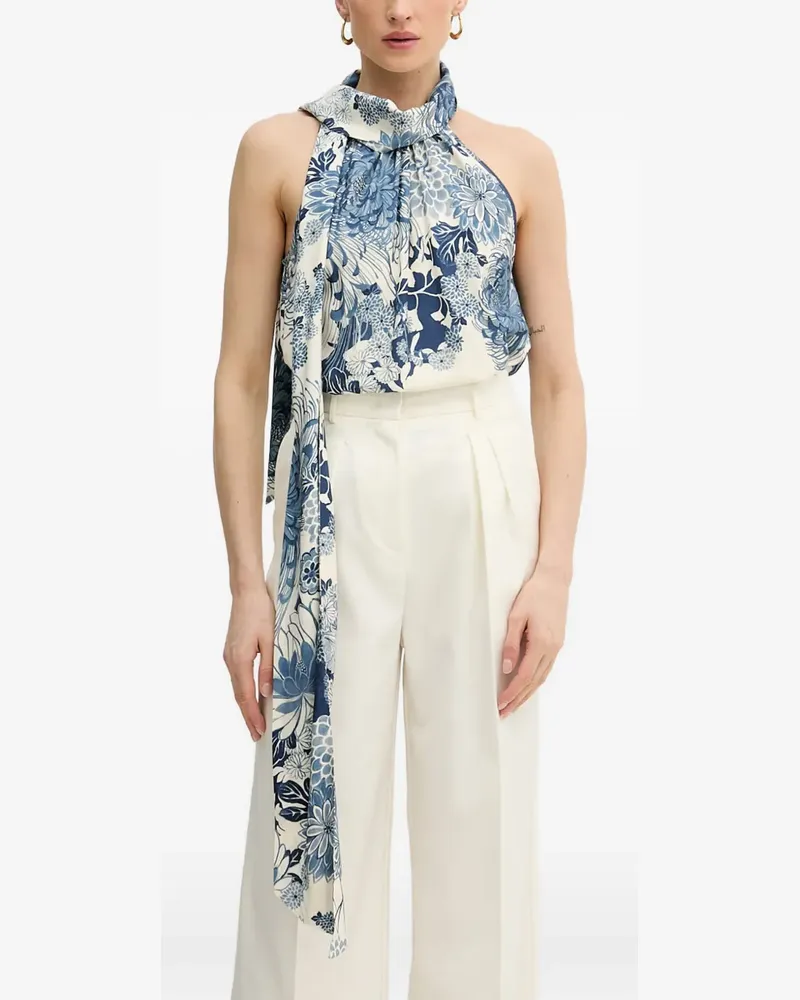 Guess floral-print halterneck top - Nude Nude