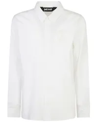 Just Cavalli logo-embroidered cotton shirt Weiß